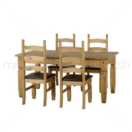 Corona Extendable Dining Table with 4 Chairs