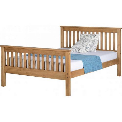 Monaco High Foot End Bed - Distressed Waxed Pine