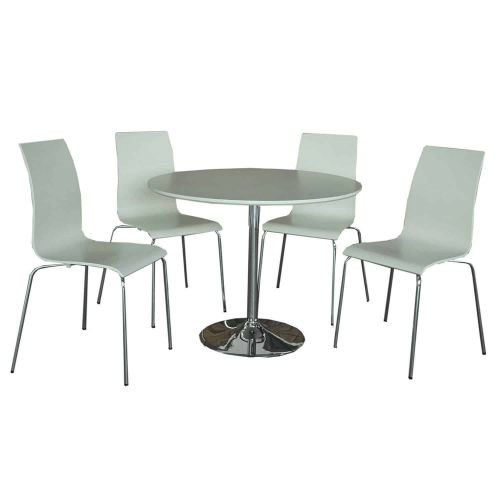 Soho Round Dining Table with 4 Chairs-White
