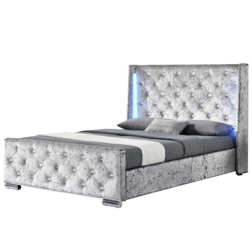 Dorchester Winged LED Velvet Bed