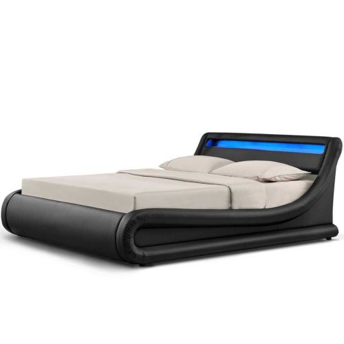 Madrid LED Ottoman Leather Bed