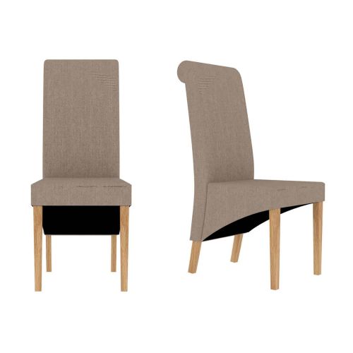 Amelia Fabric Scroll Dining Chair (Pair)