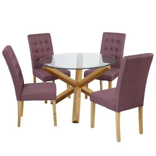 Oporto Dining Table with 4 Roma Dining Chairs