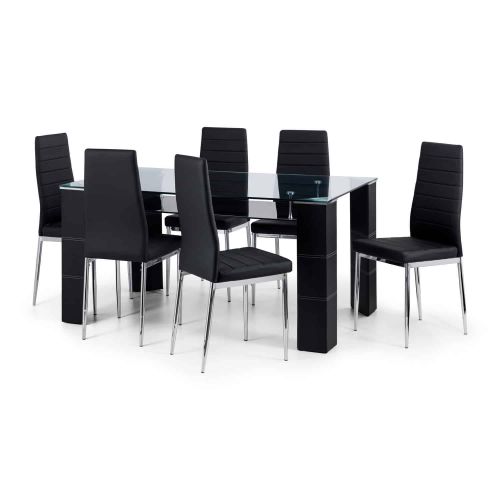 Greenwich Glass Dining Set With 4 Chairs