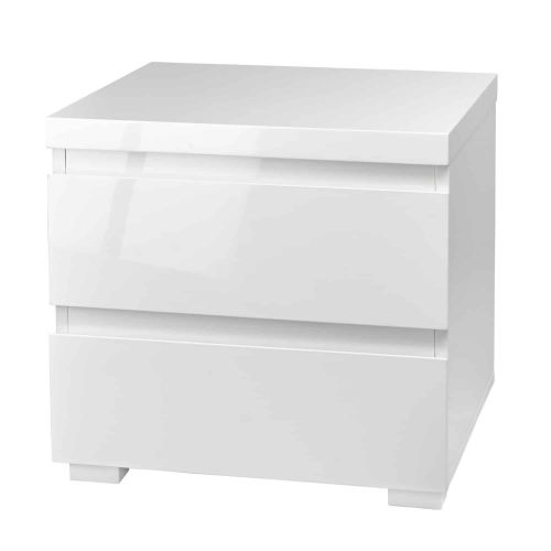 Puro White 2 Drawer Bedside Cabinet