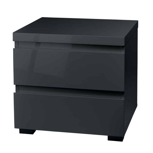 Puro Charcoal 2 Drawer Bedside Cabinet