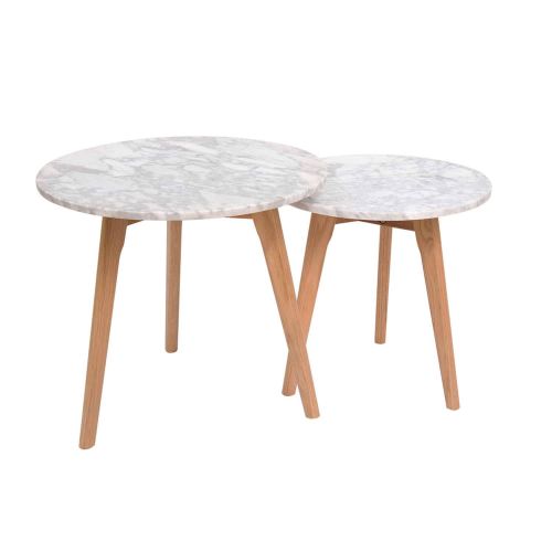 Harlow Marble Nest of 2 Tables