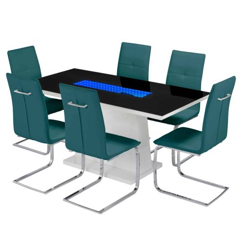 Matrix LED Dining Table with 6 Opus Chairs